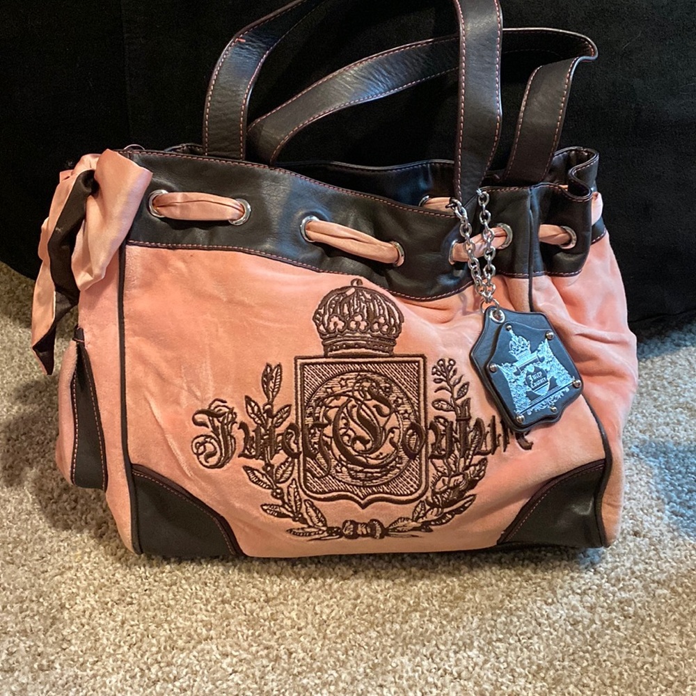 Juicy Couture vintage original pink velvet tote